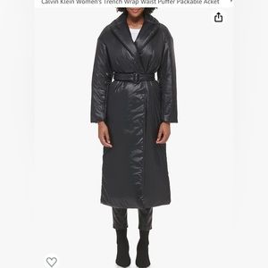 Calvin Klein Women’s Wrap Belted  Waist Packable Puffer Trench NWT Size XS